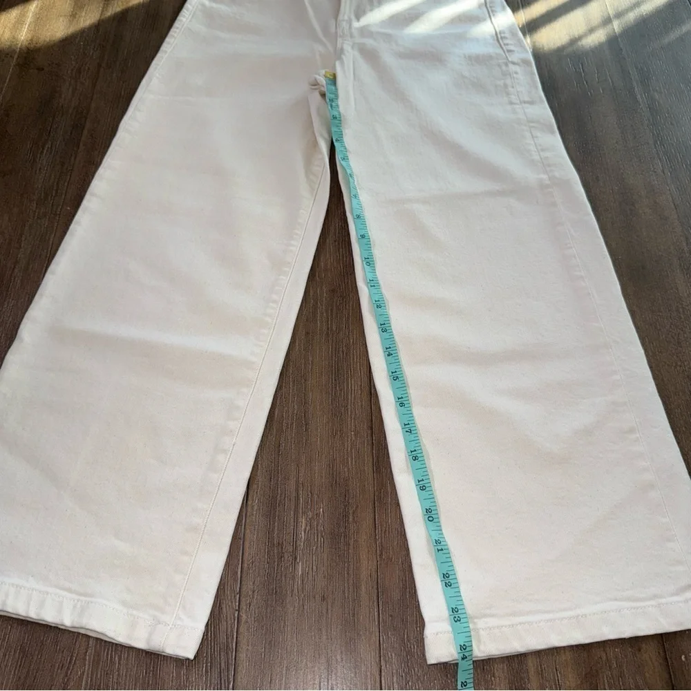 Frame Denim High Rise Ali wide leg Crop Jeans Cream